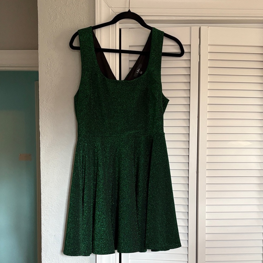Lulu's Sparkling Green Mini Dress